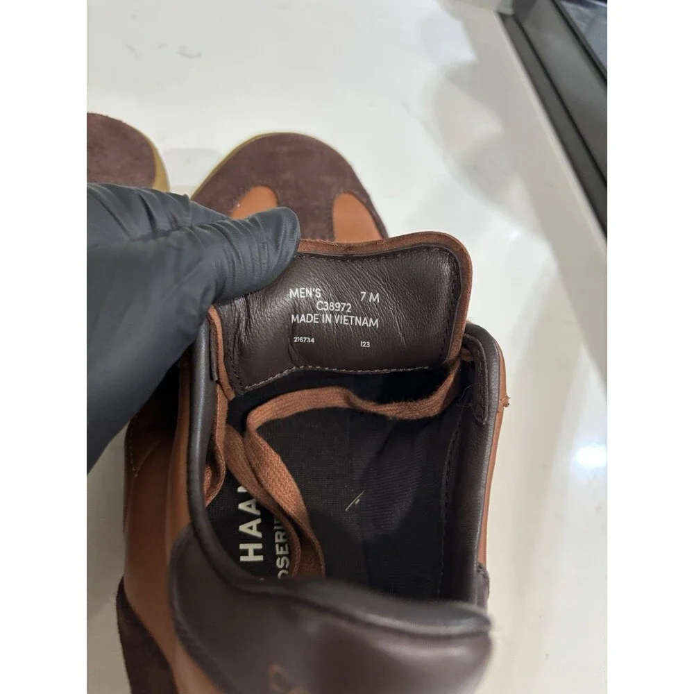 Cole Haan GrandPro Breakaway Leather Sneakers British Tan Brown Suede Men's 7